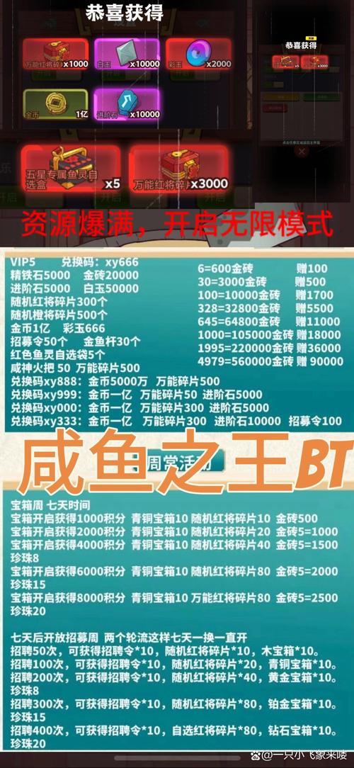 咸鱼之王999999金币999999钻石